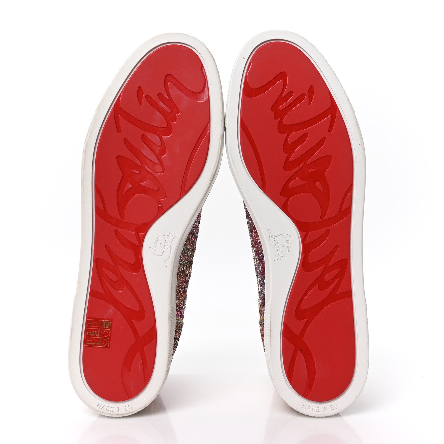 Christian Louboutin Bip Bip Glitter Mens Disco Ball Flat Sneakers 42 Rosette 6 of 8