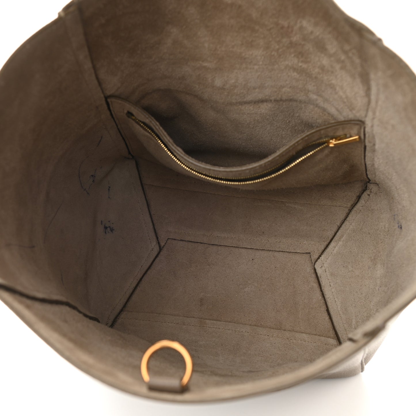 Soft Grained Calfskin Sangle Bucket Bag Taupe