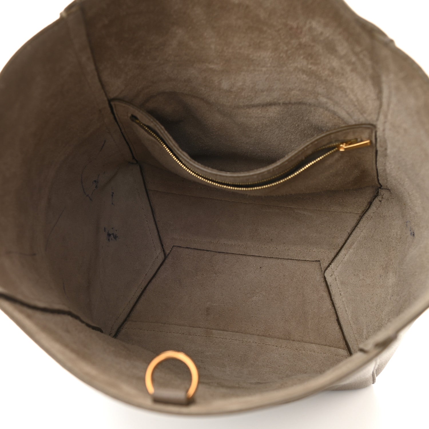 Celine Soft Grained Calfskin Sangle Bucket Bag Taupe 5 of 13