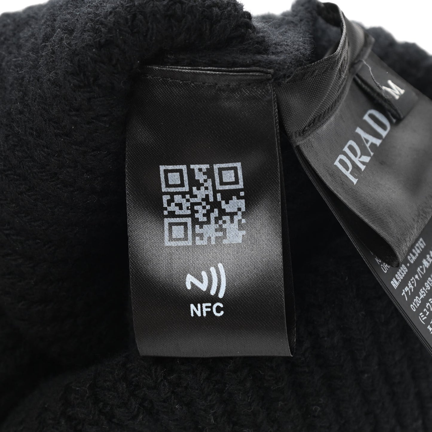 Wool Cashmere Beanie Hat M Black