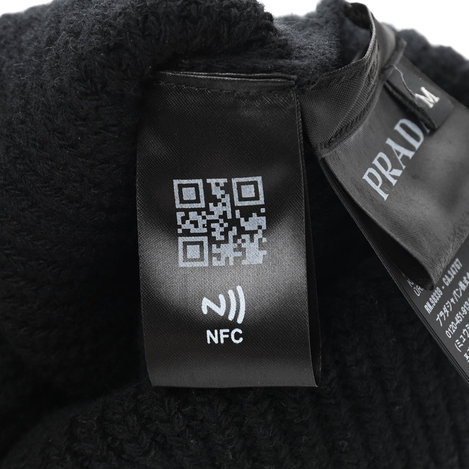 Prada Wool Cashmere Beanie Hat M Black 6 of 6