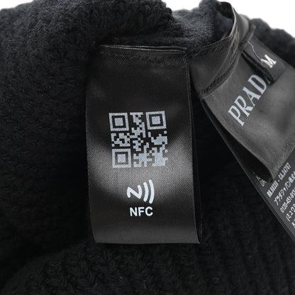 Prada Wool Cashmere Beanie Hat M Black 6 of 6