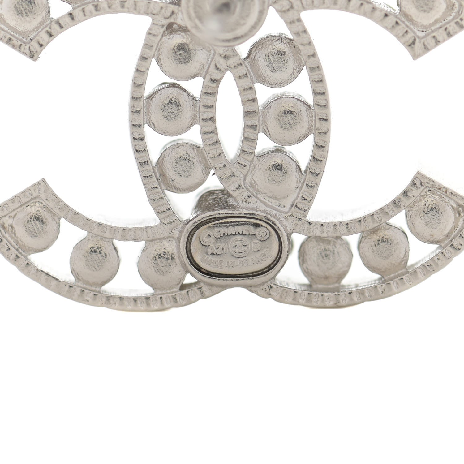 Chanel Crystal CC Earrings Silver 4 of 5