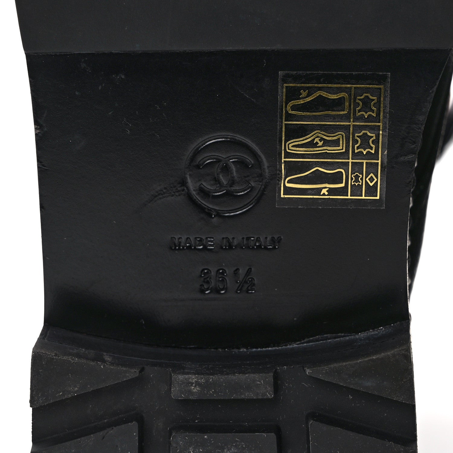 Chanel Crackled Calfskin Velvet Pearl Combat Ankle Boots 36.5 Black 6 of 8