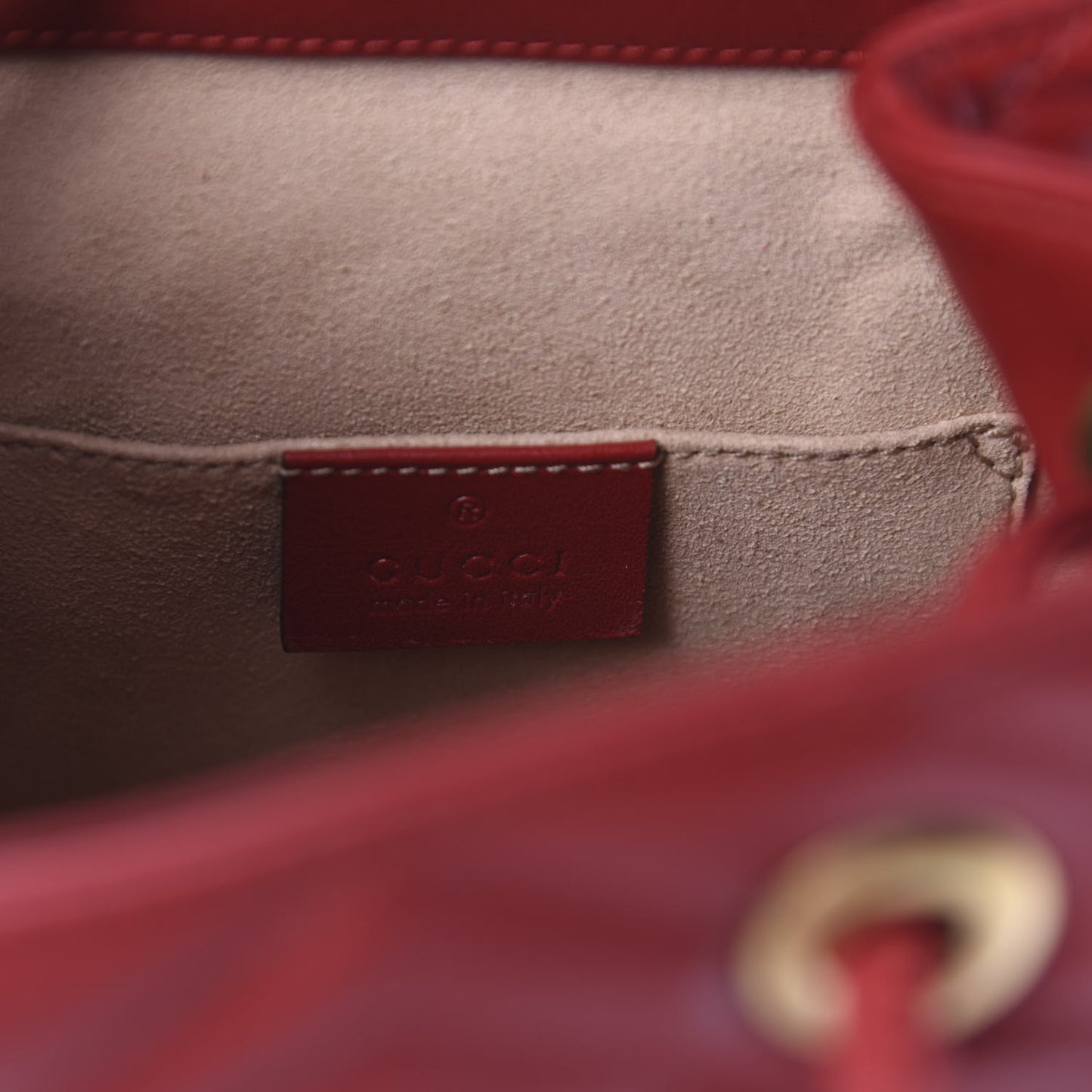 Calfskin Matelasse GG Marmont Flap Backpack Hibiscus Red