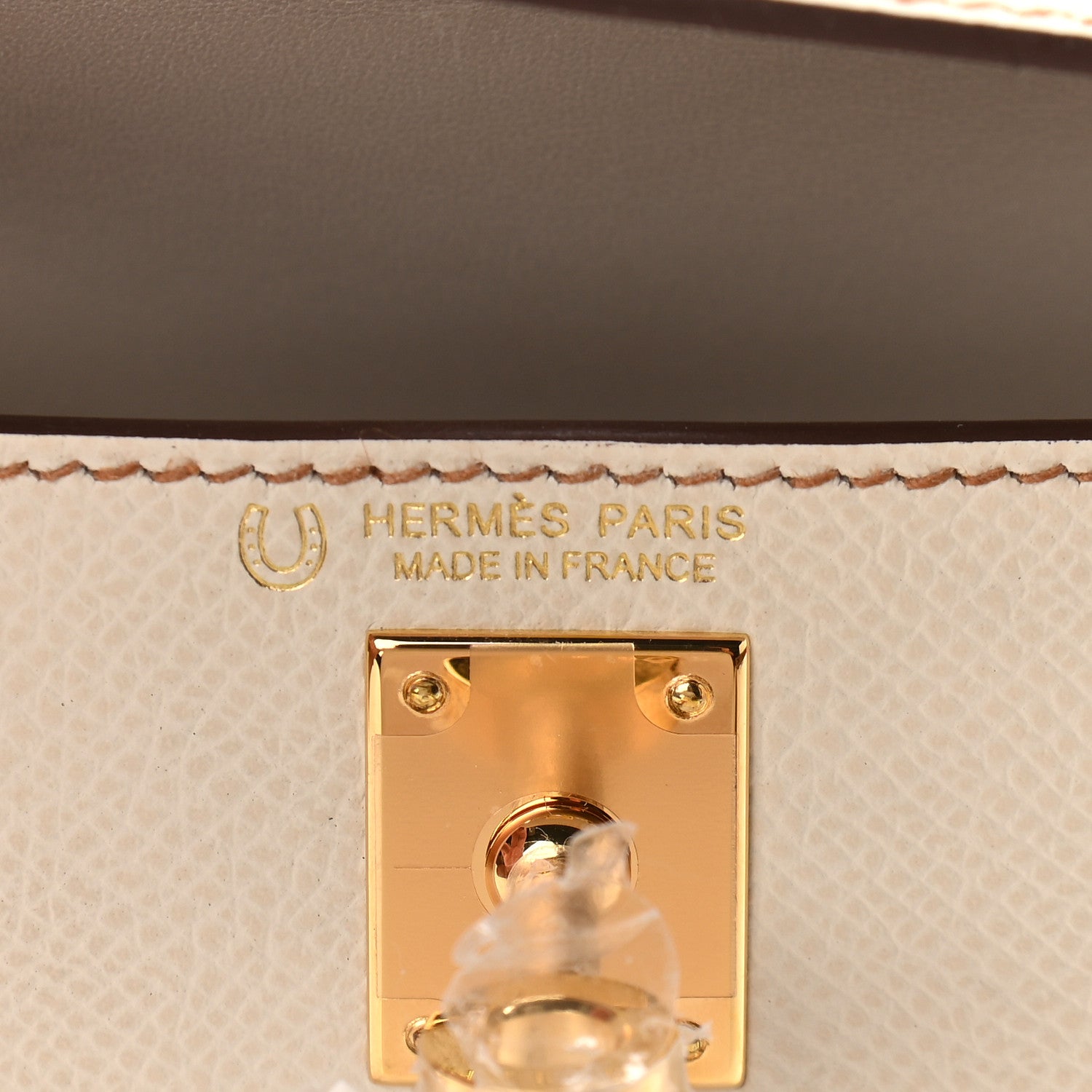 Hermes Epsom Horseshoe Mini Kelly Sellier 20 Craie Gold 19 of 33