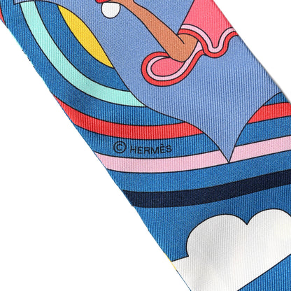 Hermes Silk Carres Volants Twilly Bleu Jaune Vif Multicolor 2 of 4