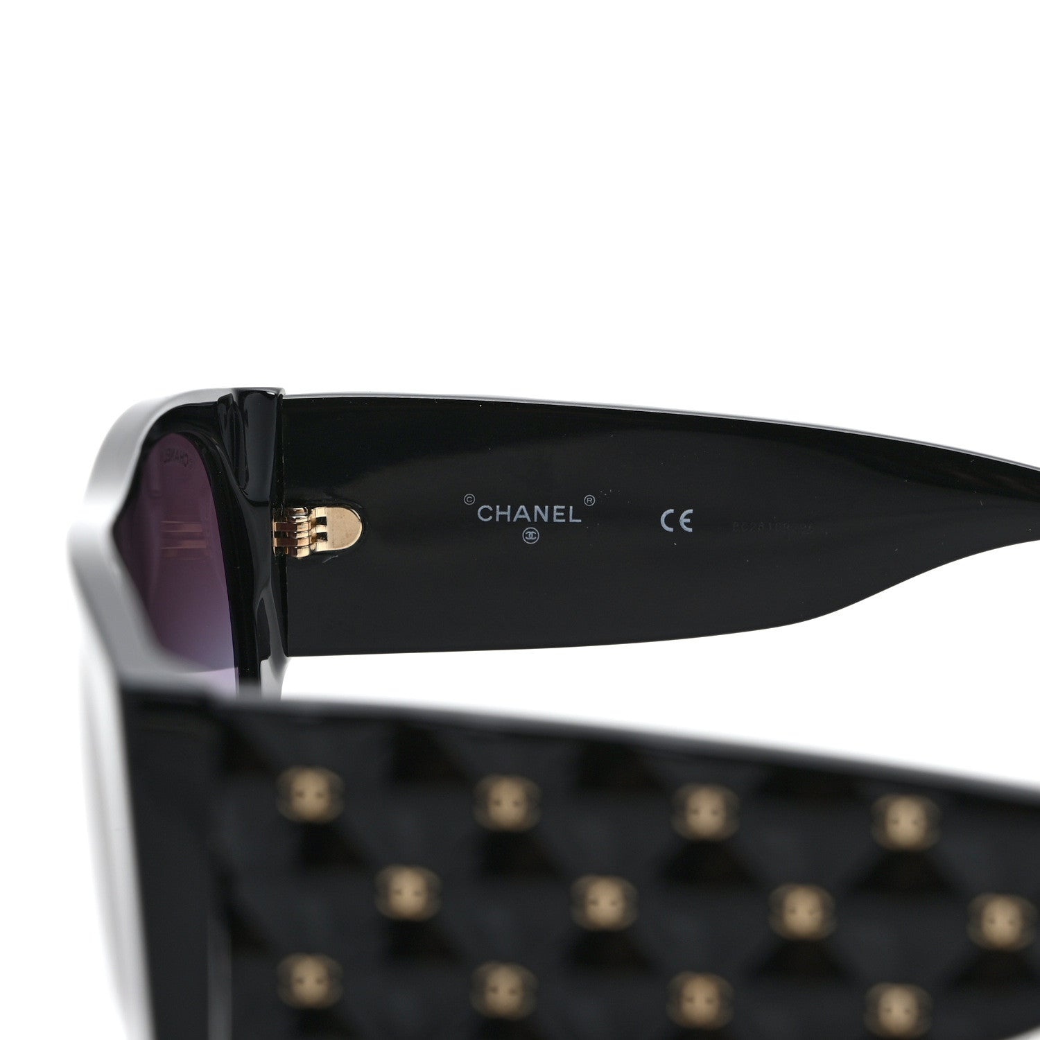 Chanel Acetate Quilted CC Pilot Sunglasses 71465A Black 6 of 8