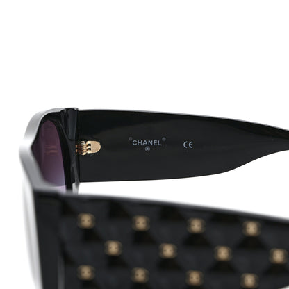 Chanel Acetate Quilted CC Pilot Sunglasses 71465A Black 6 of 8