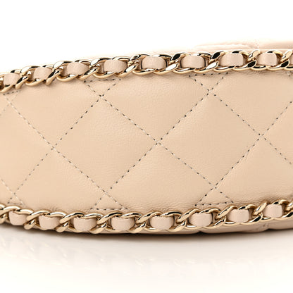 Chanel Lambskin Quilted Small Hobo Bag Light Beige 9 of 11