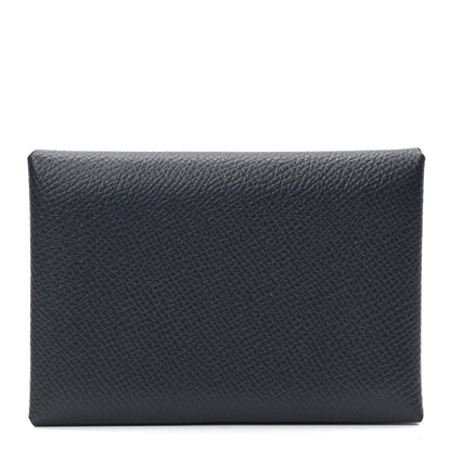 Hermes Epsom Duo Calvi Card Case Bleu Indigo 1 of 6