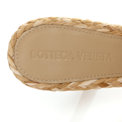 Bottega Veneta Raffia Twisted Intrecciato Stretch Mule Sandals 35 Macadamia 6 of 7