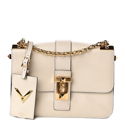 Valentino Garavani Vitello B-Rockstud Flap Light Ivory 1 of 10
