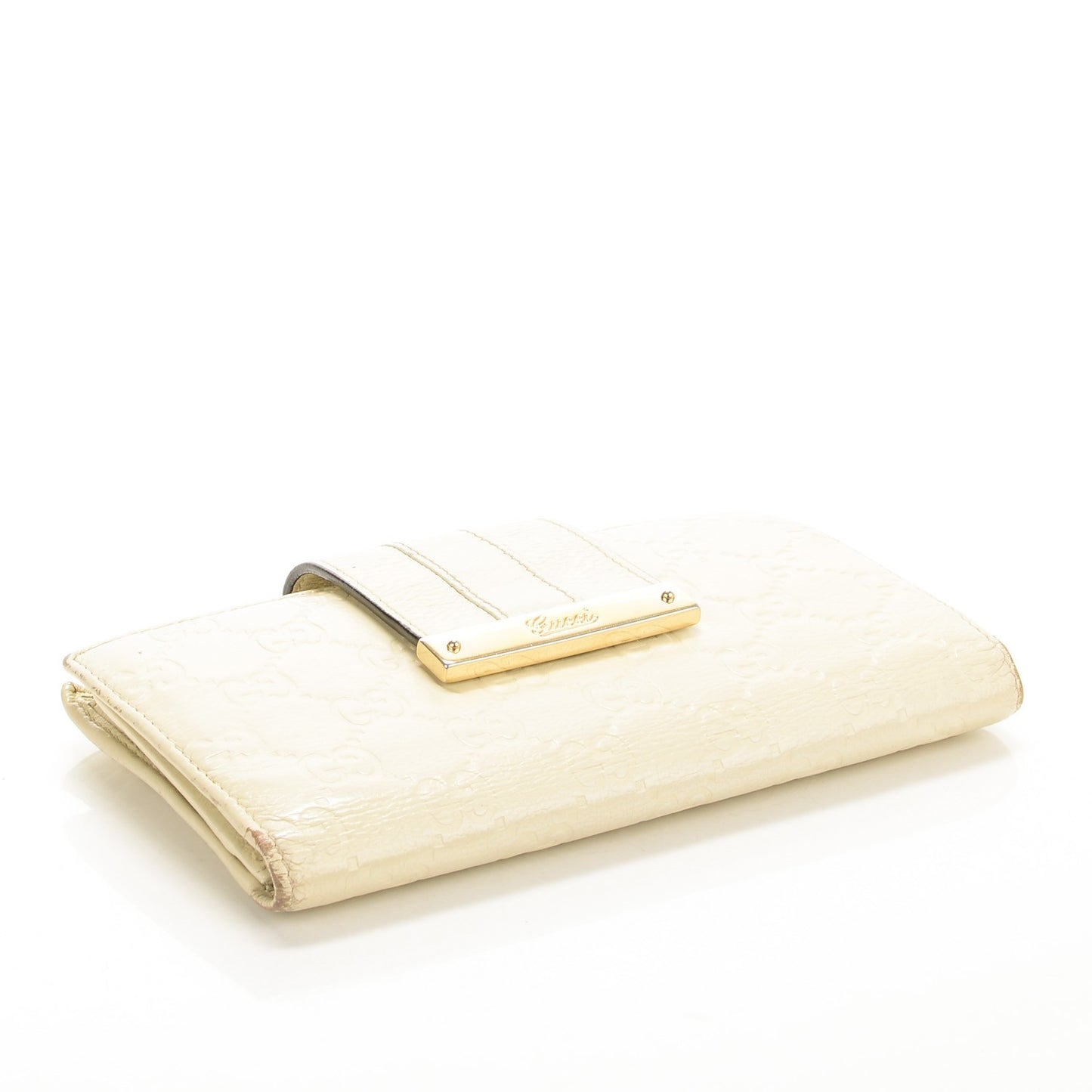 Guccissima Web Metal Bar Continental Wallet Off White
