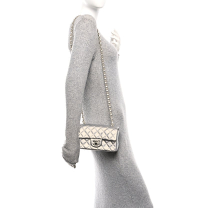 Chanel Metallic Lambskin Quilted Mini Rectangular Flap Silver 2 of 15