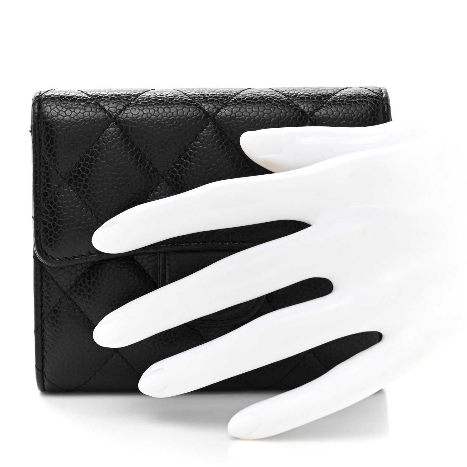 Chanel Caviar Quilted Compact Flap Wallet Black 2 of 10