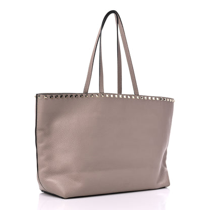 Valentino Garavani Grained Calfskin Rockstud Shoulder Tote Poudre 3 of 11