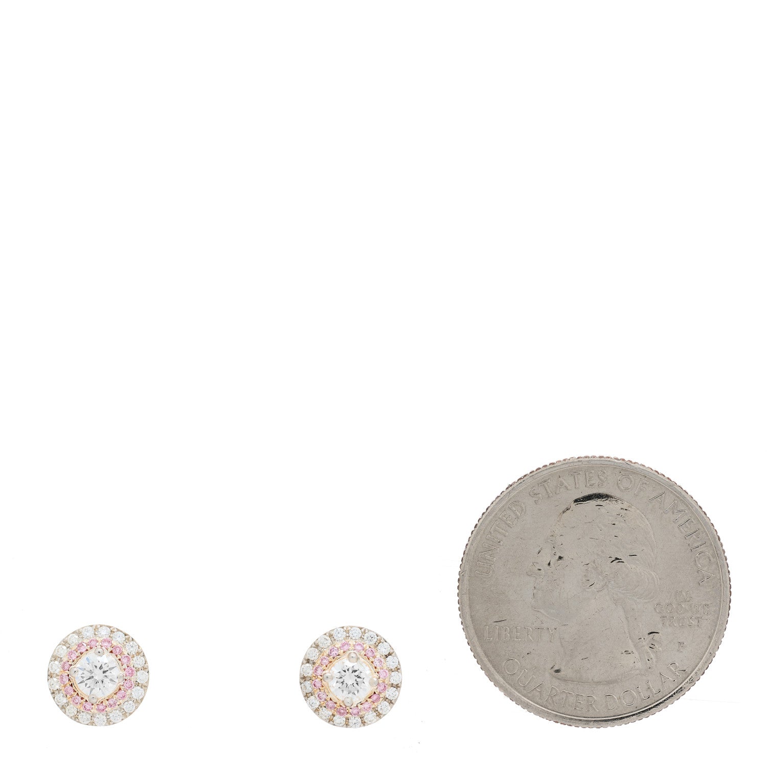 Tiffany Platinum 18K Rose Gold Pink Diamond Soleste Earrings 2 of 4
