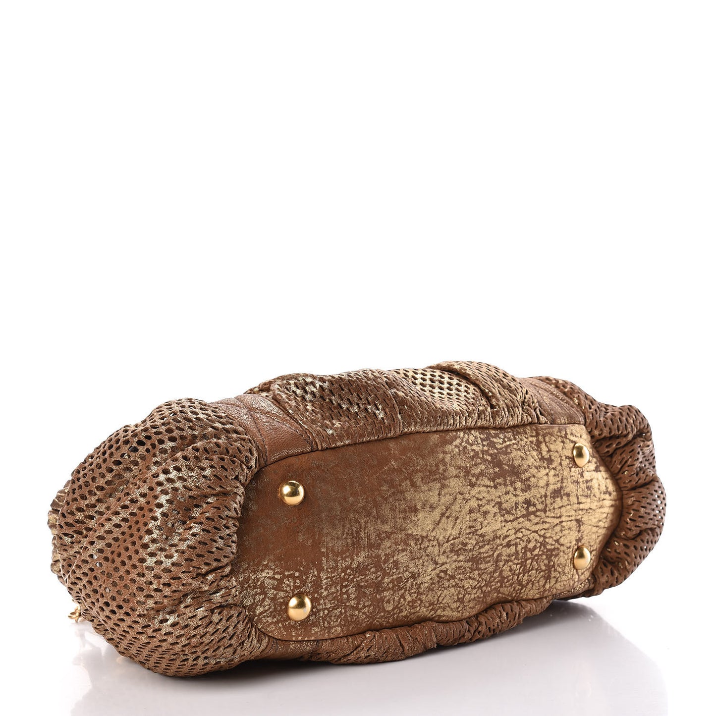 Metallic Nappa Perforated Satchel