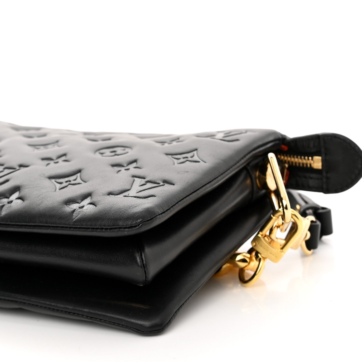 Louis Vuitton Lambskin Embossed Monogram Coussin BB Black 9 of 11