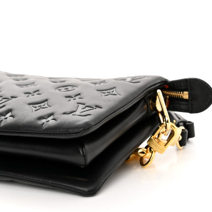 Louis Vuitton Lambskin Embossed Monogram Coussin BB Black 9 of 11