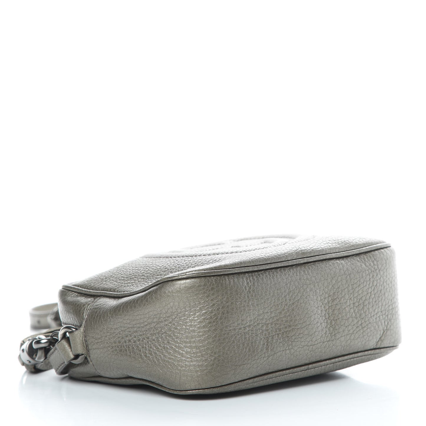 Metallic Pebbled Calfskin Small Soho Disco Bag Sasso
