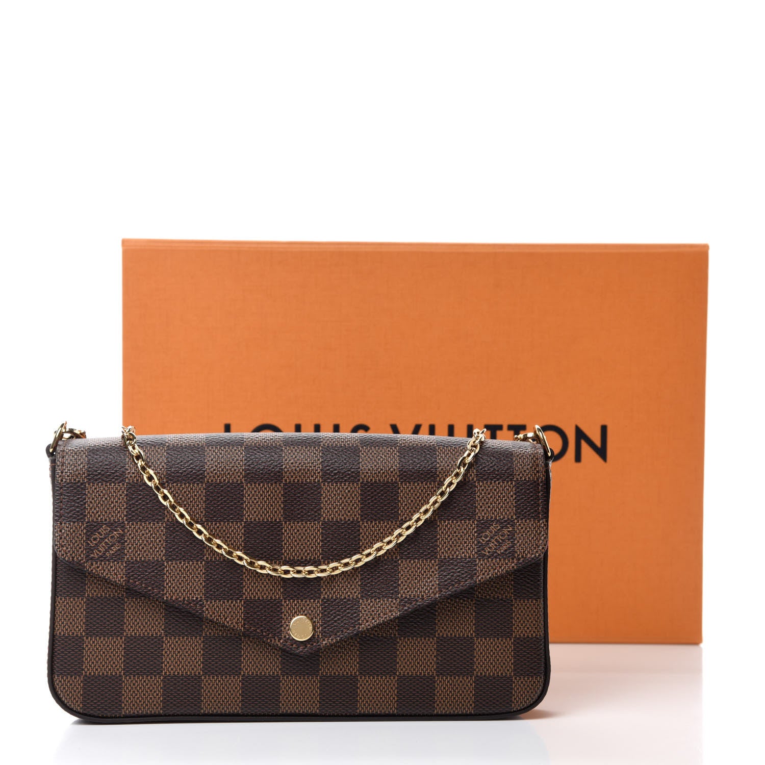 Louis Vuitton Damier Ebene Pochette Felicie Chain Wallet 12 of 12