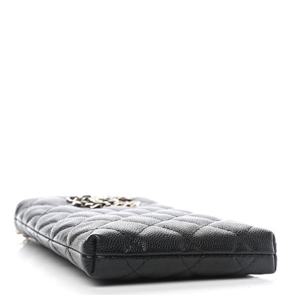 Chanel Caviar Quilted French New Wave Phone Holder With Chain Black 4 of 10