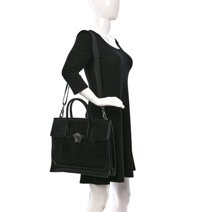Versace Legno Calfskin Palazzo Top Handle Briefcase Black 3 of 13