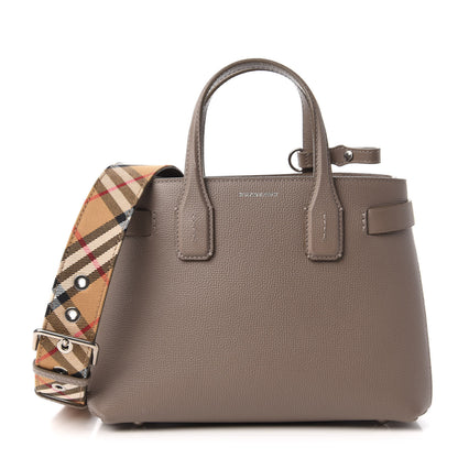 Burberry Derby Calfskin House Check Small Banner Tote Pale Taupe 1 of 9