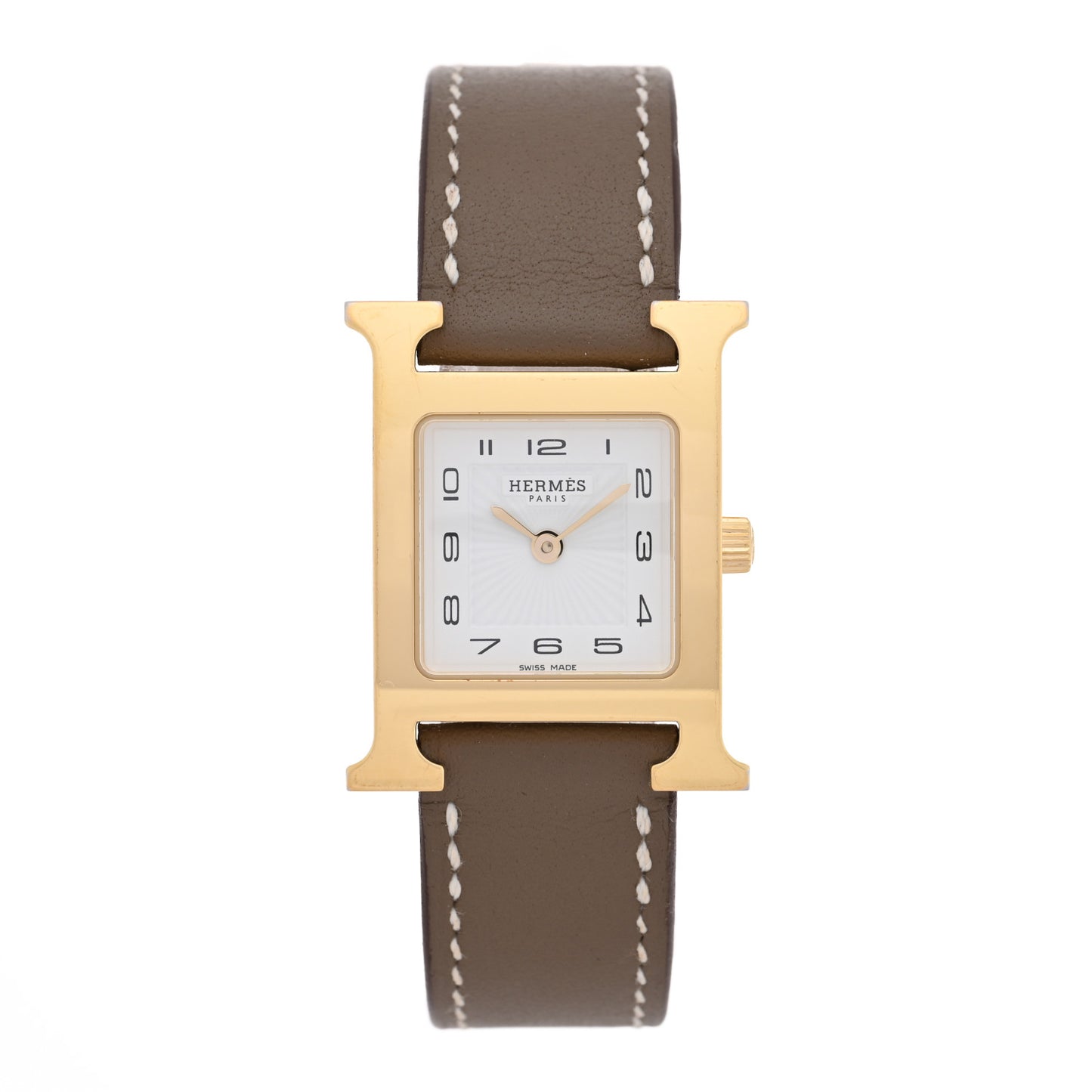 Stainless Steel Swift 21mm Heure H Hour Quartz Watch Etoupe