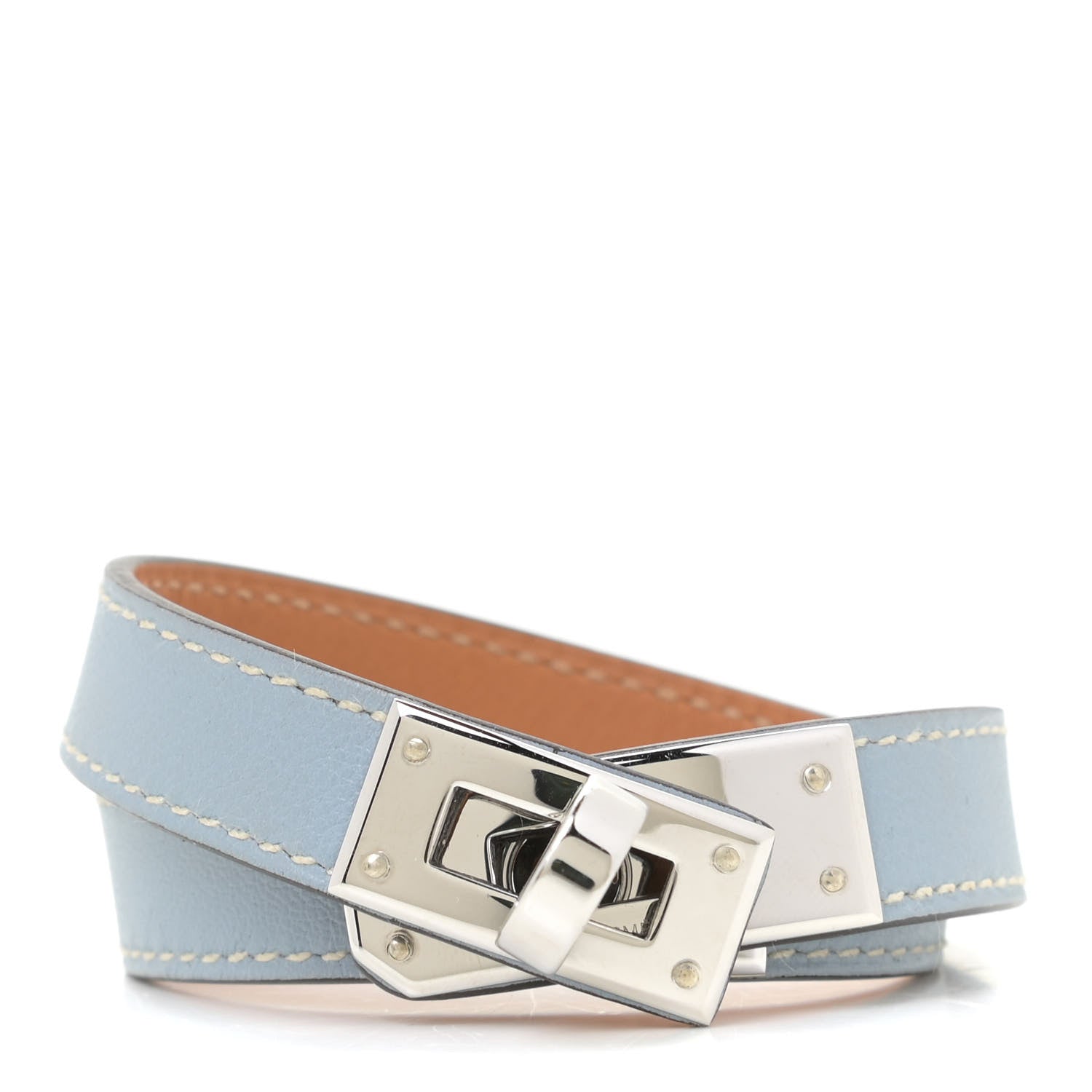 Hermes Swift Kelly Double Tour Bracelet S Bleu Lin 1 of 7