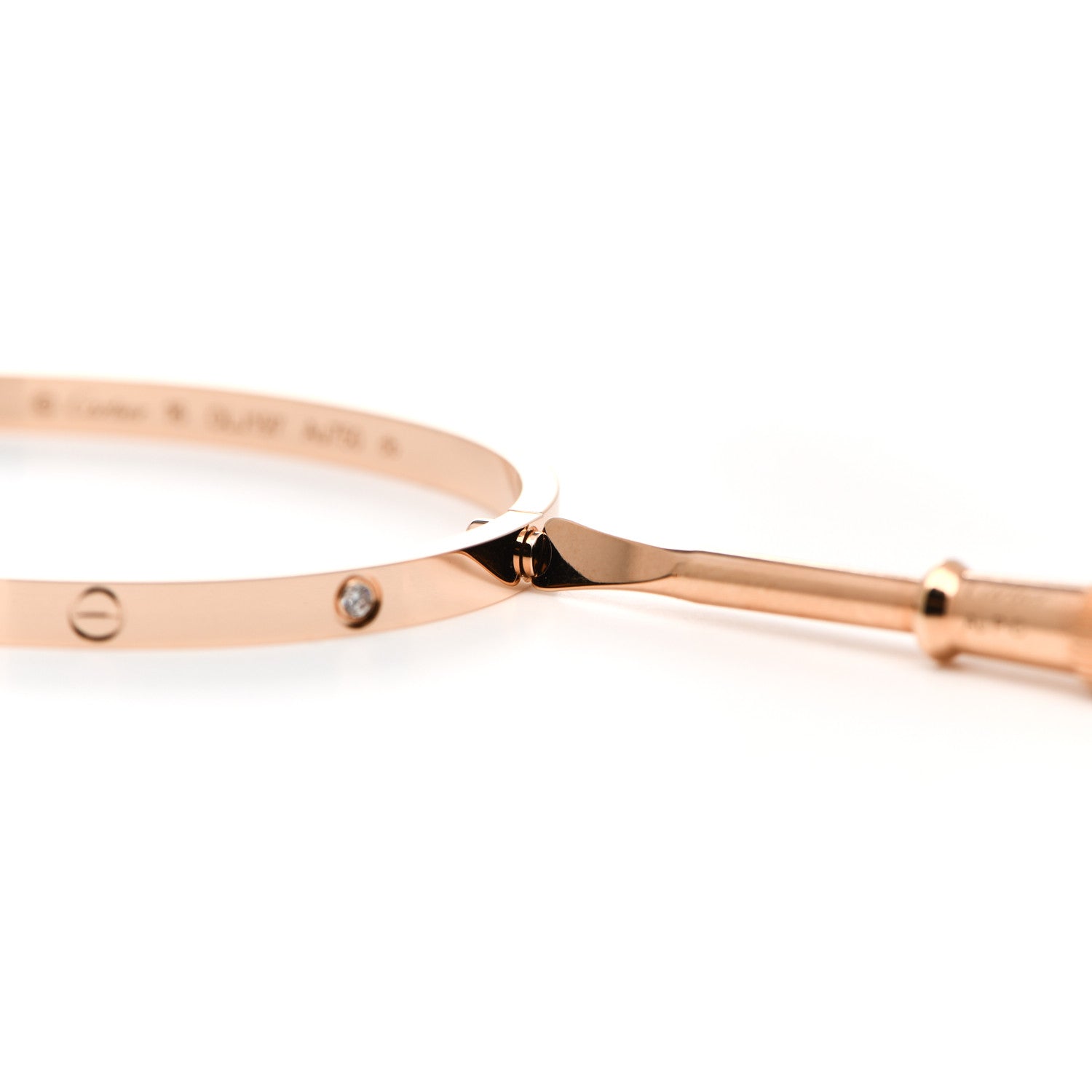 Cartier 18K Pink Gold 6 Diamond Small LOVE Bracelet 16 4 of 5