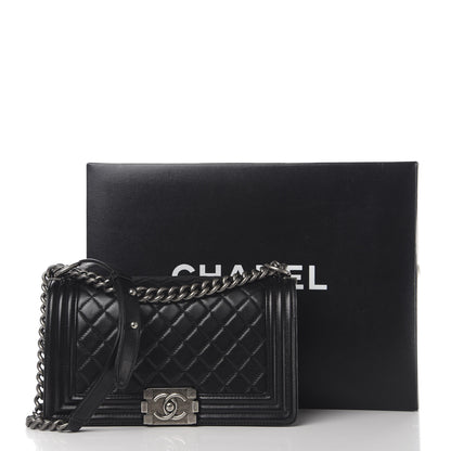 Chanel Lambskin Quilted Medium Boy Flap Black 12 of 12