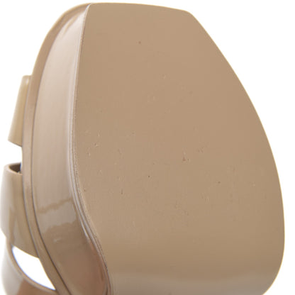 Saint Laurent Patent Tribute 105 Platform Sandals 36 Nude Powder 9 of 9
