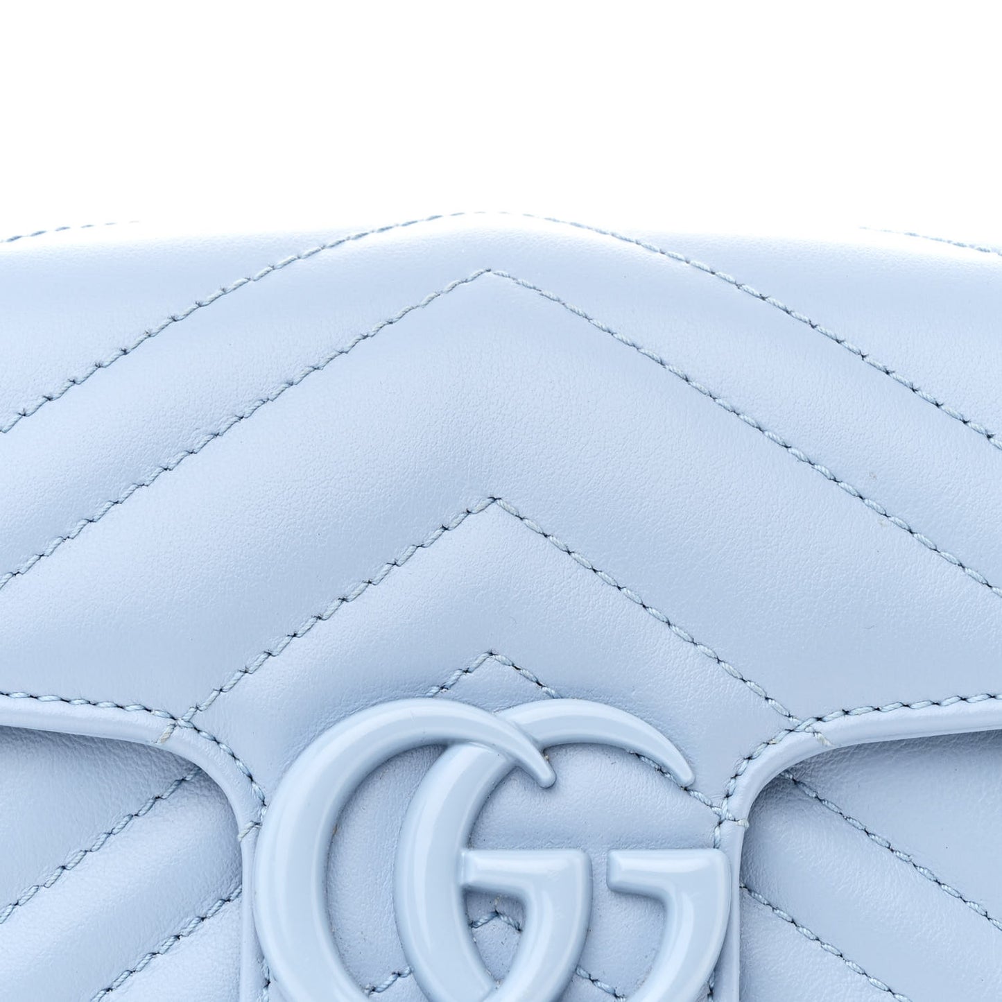 Calfskin Matelasse Monochrome GG Marmont Chain Belt Bag Porcelain Light Blue