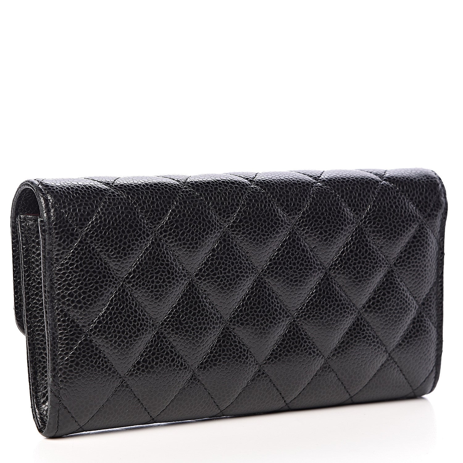 Chanel Caviar Quilted Large Flap Gusset Wallet Black 3 of 9
