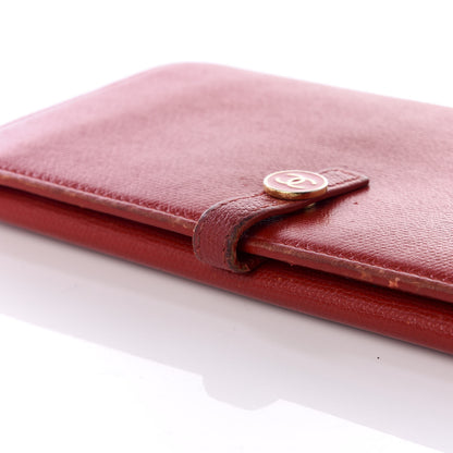 Chanel Grained Calfskin CC Long Wallet Red 10 of 15