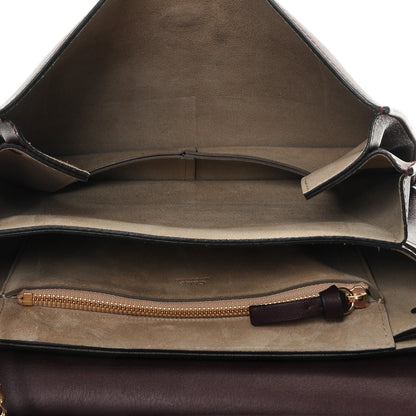 Chloe Suede Calfskin Medium Faye Shoulder Bag Dark Purple 5 of 6