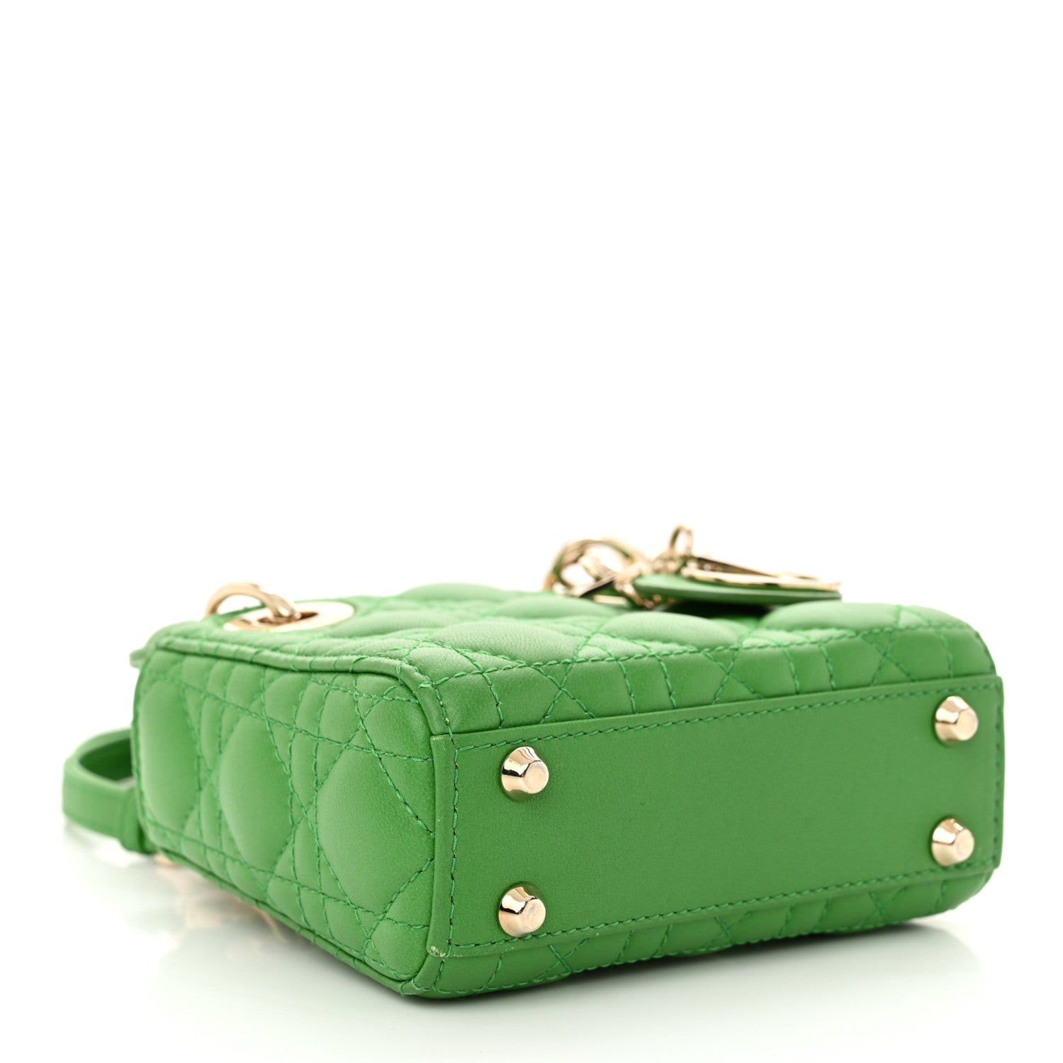 Christian Dior Lambskin Cannage Micro Lady Dior Green 4 of 13