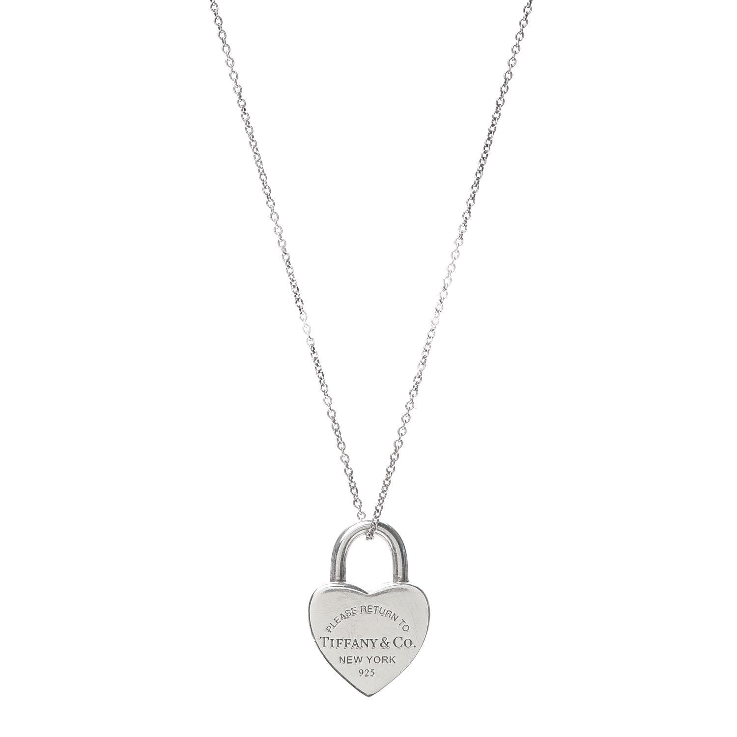 Tiffany Sterling Silver Return to Heart Lock Pendant Necklace 1 of 5