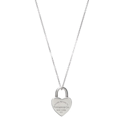 Tiffany Sterling Silver Return to Heart Lock Pendant Necklace 1 of 5