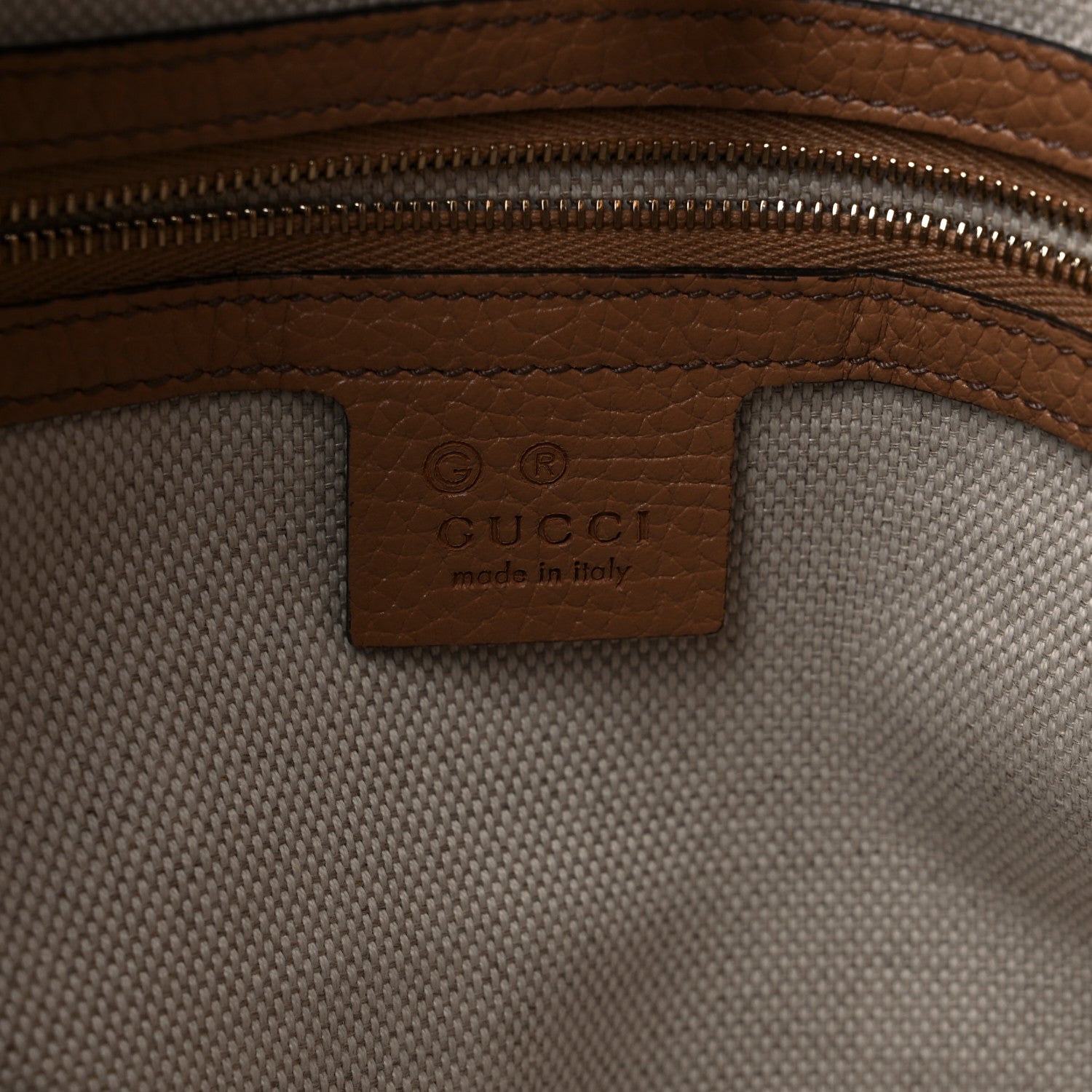 Gucci Pebbled Calfskin Medium Soho Chain Shoulder Bag Camelia 6 of 10