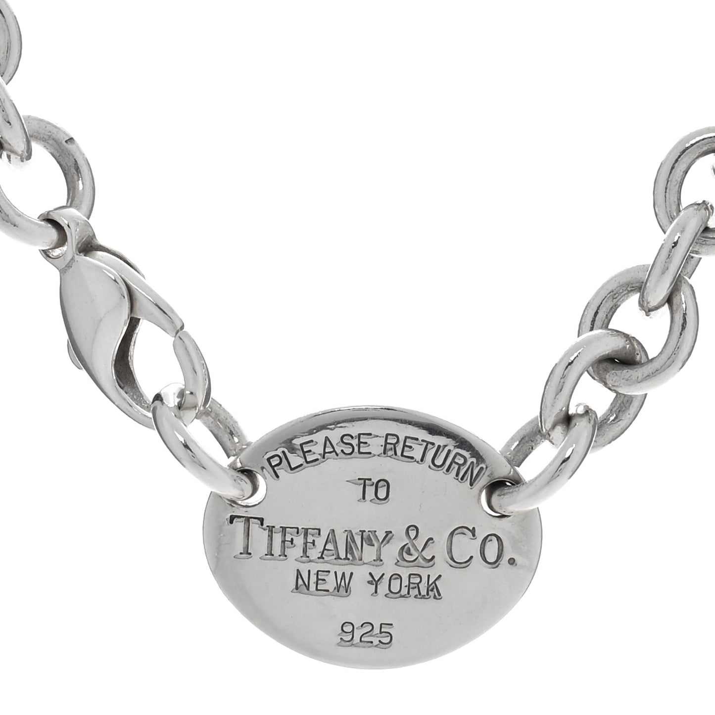 Sterling Silver Return to Tiffany Oval Tag Choker Necklace