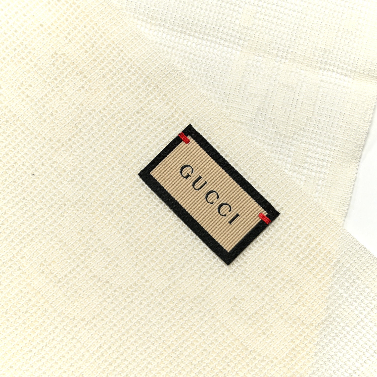 Gucci Wool Silk Monogram Shaby Fringe Scarf White 3 of 4
