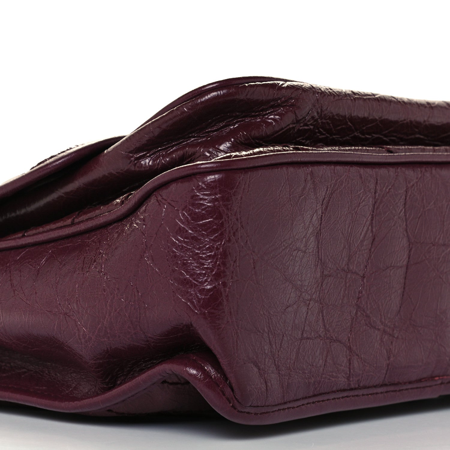 Saint Laurent Crinkled Calfskin Matelasse Monogram Medium Niki Chain Satchel Burgundy 10 of 11