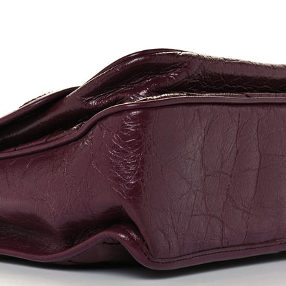 Saint Laurent Crinkled Calfskin Matelasse Monogram Medium Niki Chain Satchel Burgundy 10 of 11