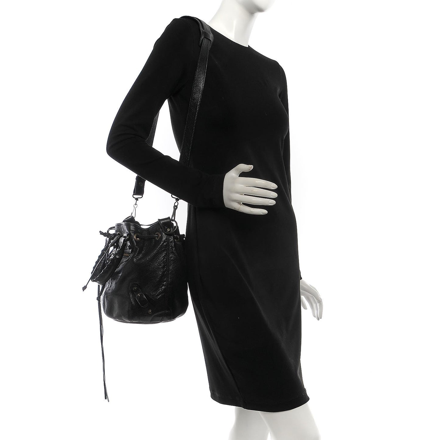 Agneau Classic Hardware Mini Pompon Black