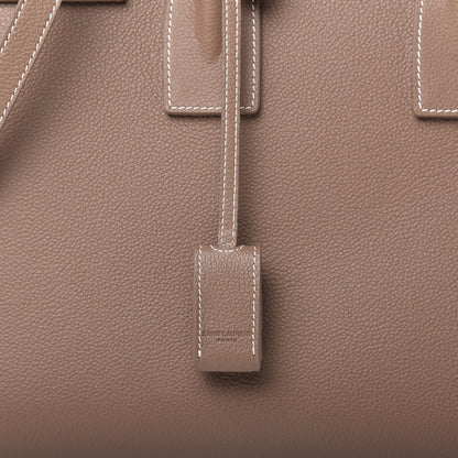Saint Laurent Grained Calfskin Topstitch Small Classic Sac De Jour Taupe 10 of 10