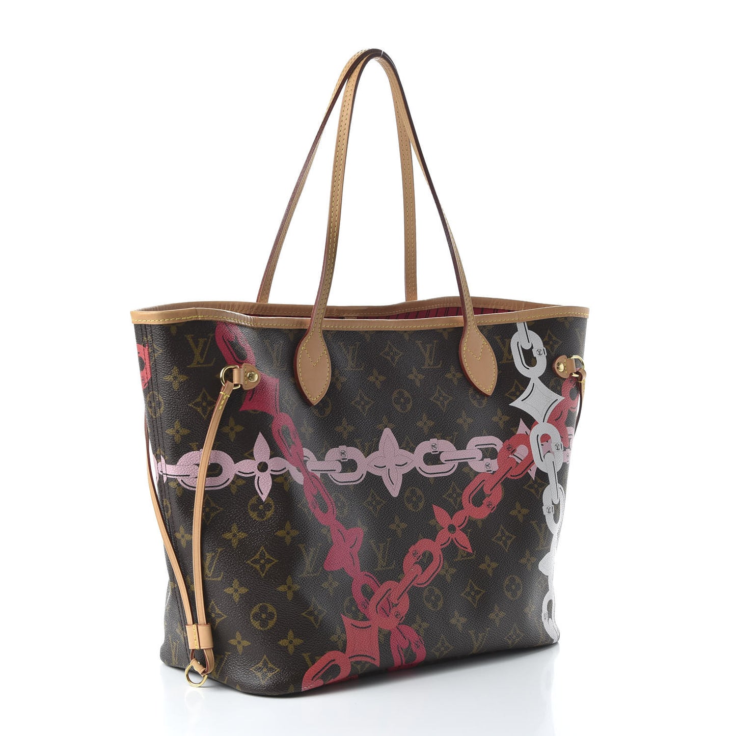 Monogram Bay Neverfull MM Rose Ballerine Poppy